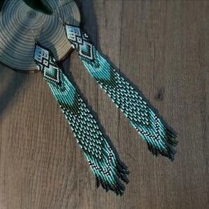Native American Themed Beaded Earrings
